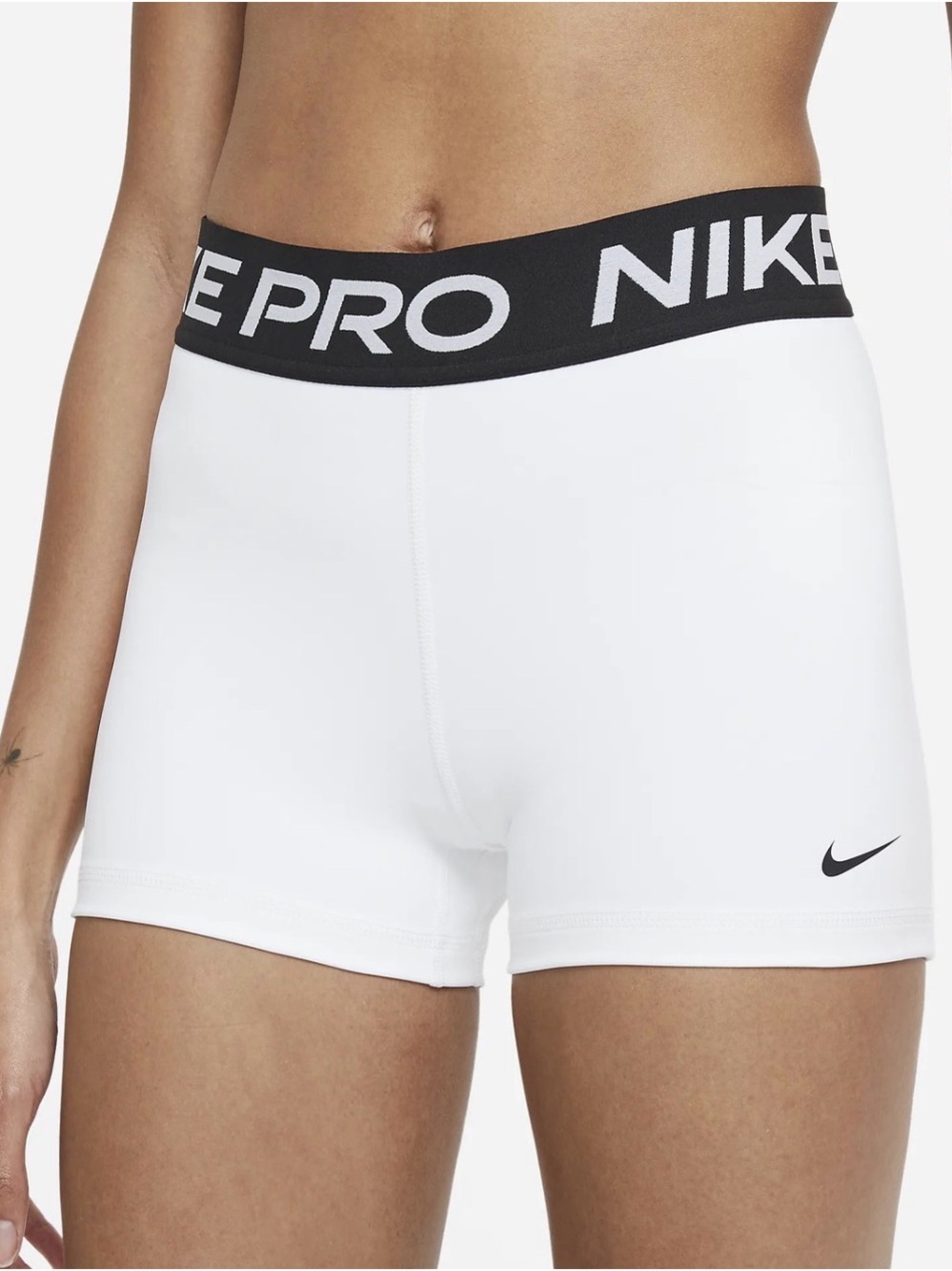 Nike Pro Women's White Performance Shorts 3” size S NWT